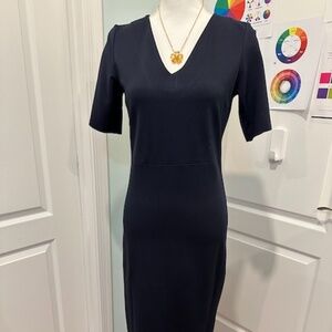 Iris & Ink Navy Double Zipper Bodycon Dress